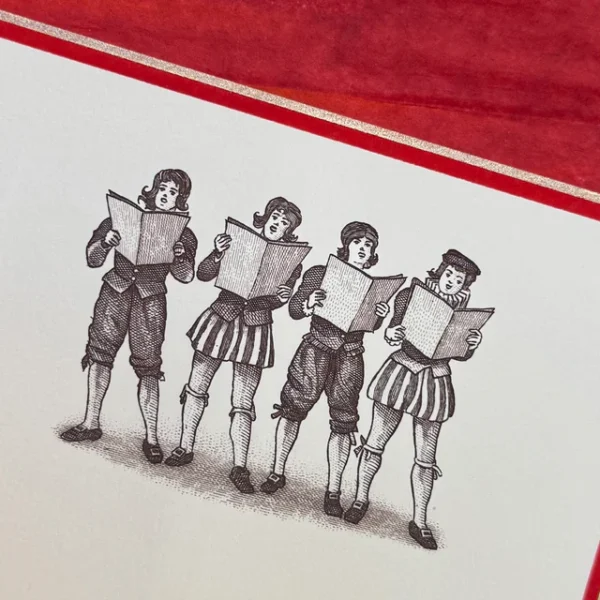 The Printery Holiday Carolers Notecards close up