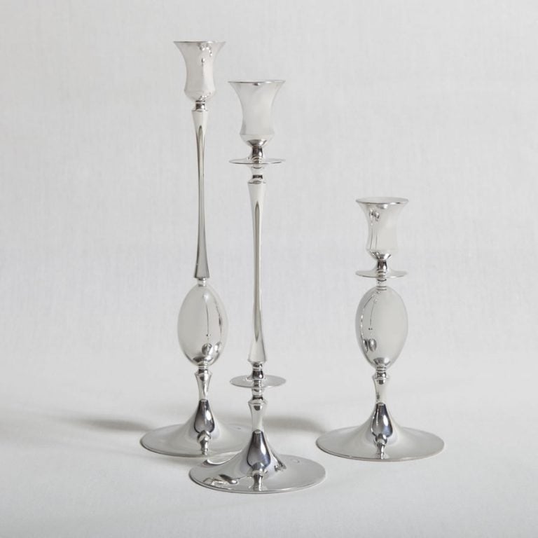 E.R. Butler Biedermeier Candlesticks Polished Silver-0 E.R. Butler Biedermeier Candlesticks Polished Silver-0