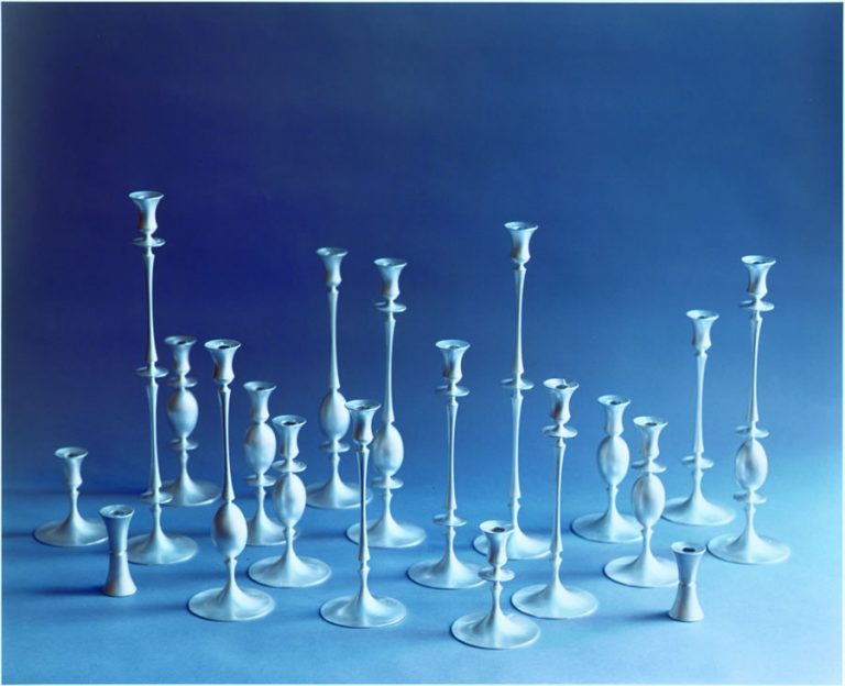 E.R. Butler Biedermeier Candlesticks Satin Silver E.R. Butler Biedermeier Candlesticks Satin Silver