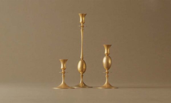 E.R. Butler Biedermeier Candlesticks Gold E.R. Butler Biedermeier Candlesticks Gold