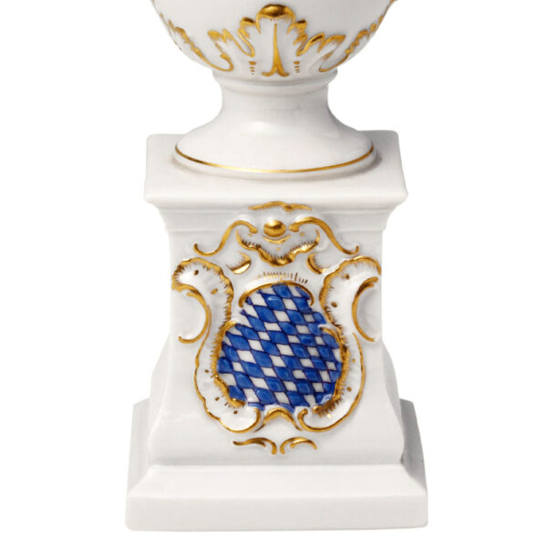 Nympehnburg Urn Vase showing detail of Crest on Base Nympehnburg Urn Vase showing detail of Crest on Base