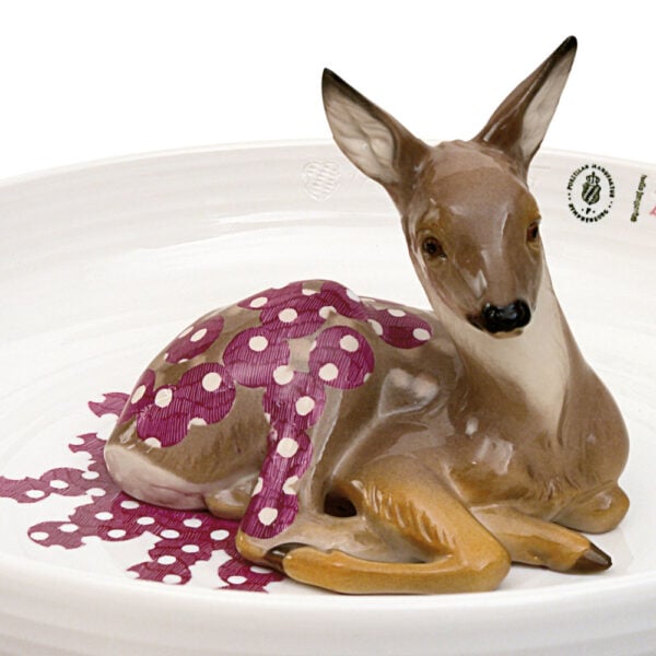 Nymphenburg Bowl with Fawn Close Up Nymphenburg Bowl with Fawn Close Up