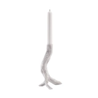 Nymphenburg Branch Candlestick Ivory Glazed with Moss Small