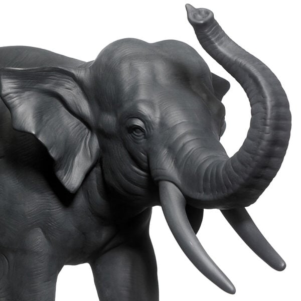 Nymphenburg Elephant Black Bisque Close Up