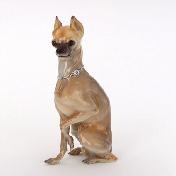 Nymphenburg Pinscher Dog Painted With Backdrop