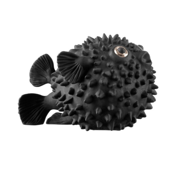 Nymphenburg Porcelain Hedgehog Fish Black Bisque with Gold Eye