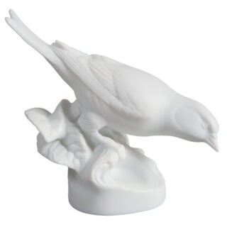 Nymphenburg Porcelain Linnet Bird In White Bisque Close Up