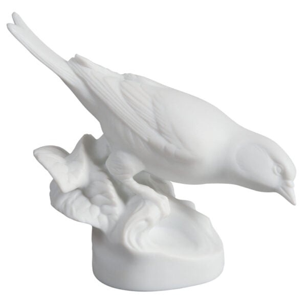 Nymphenburg Porcelain Linnet Bird In White Bisque Close Up