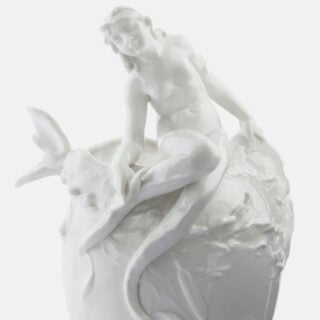 Nymphenburg Porcelain Mermaid Vase Detail View