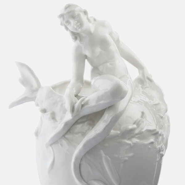 Nymphenburg Porcelain Mermaid Vase Detail View Nymphenburg Porcelain Mermaid Vase Detail View