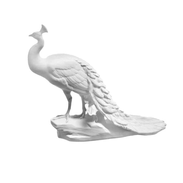 Nymphenburg Porcelain Peacock White Bisque