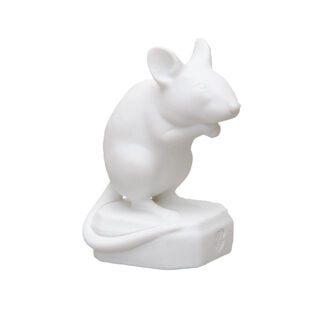 Nymphenburg Porcelain Sitting Mouse In White Bisque