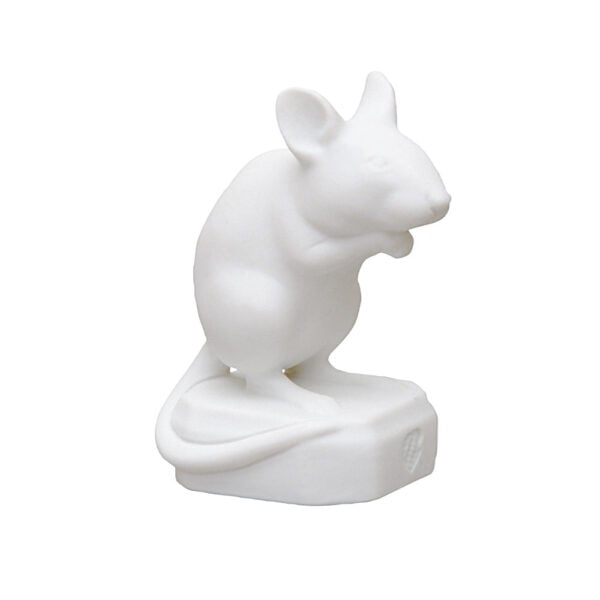 Nymphenburg Porcelain Sitting Mouse In White Bisque