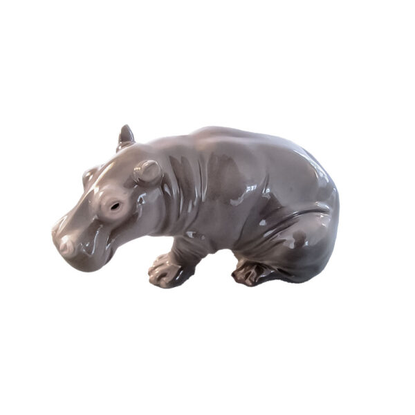 Nymphenburg Porcelain Young Hippopotamus Painted