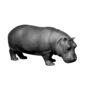 Nymphenburg Porcelian Hippopotamus Black Bisque