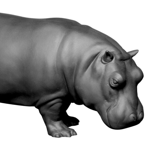 Nymphenburg Porcelian Hippopotamus Black Bisque Close Up Nymphenburg Porcelian Hippopotamus Black Bisque Close Up