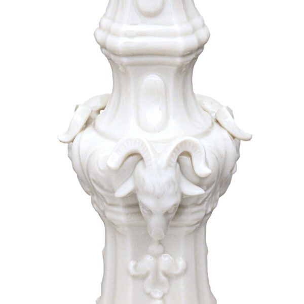 Nymphenburg Ram's Head Candlestick Close Up