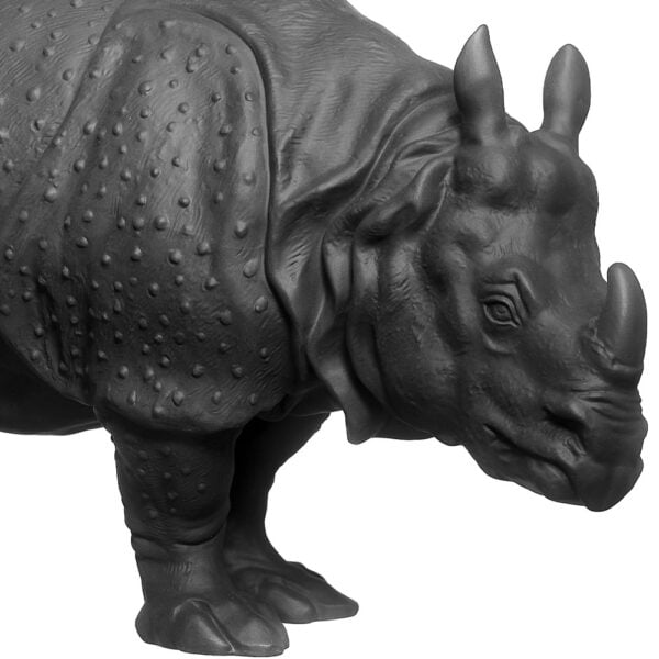 Nymphenburg Rhinoceros Clara In Black Bisque Close Up Nymphenburg Rhinoceros Clara In Black Bisque Close Up