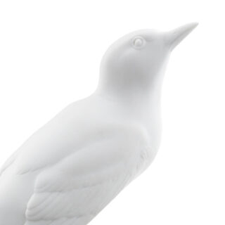 Nymphenburg Water Wagtail Bird in White Bisque Detail View