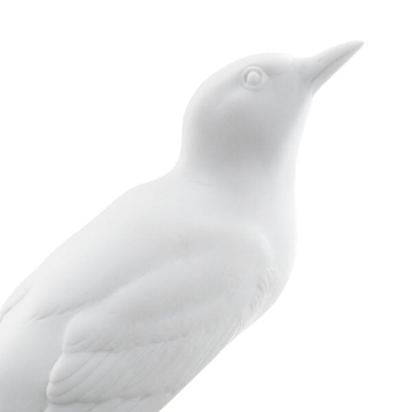 Nymphenburg Water Wagtail Bird in White Bisque Detail View