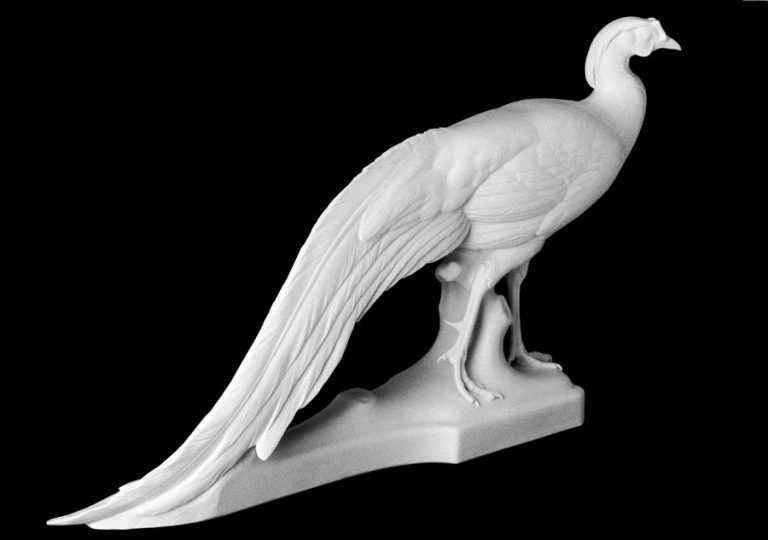 Nymphenburg Porcelain Silver Pheasant in White bisque Nymphenburg Porcelain Silver Pheasant in White bisque