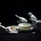 Nymphenburg Porcelain White Bisque Bird Group