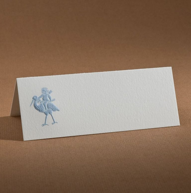 The Printery Stork Blue Place Cards