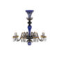 Saint-Louis Crystal Arlequin Eight-Light Chandelier Dark Blue and Black