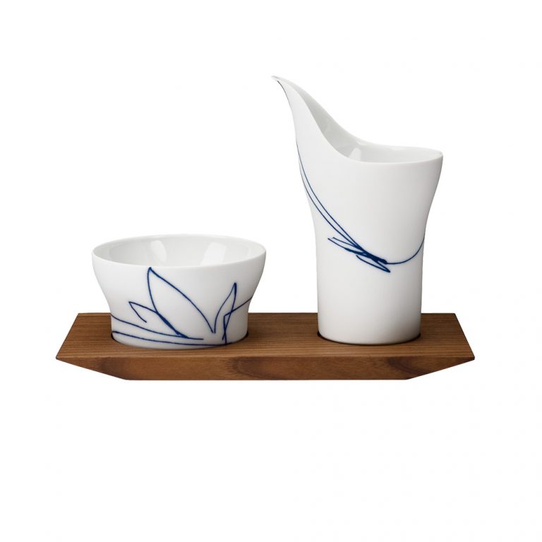 Hering Berlin Granat Sugar Bowl and Creamer