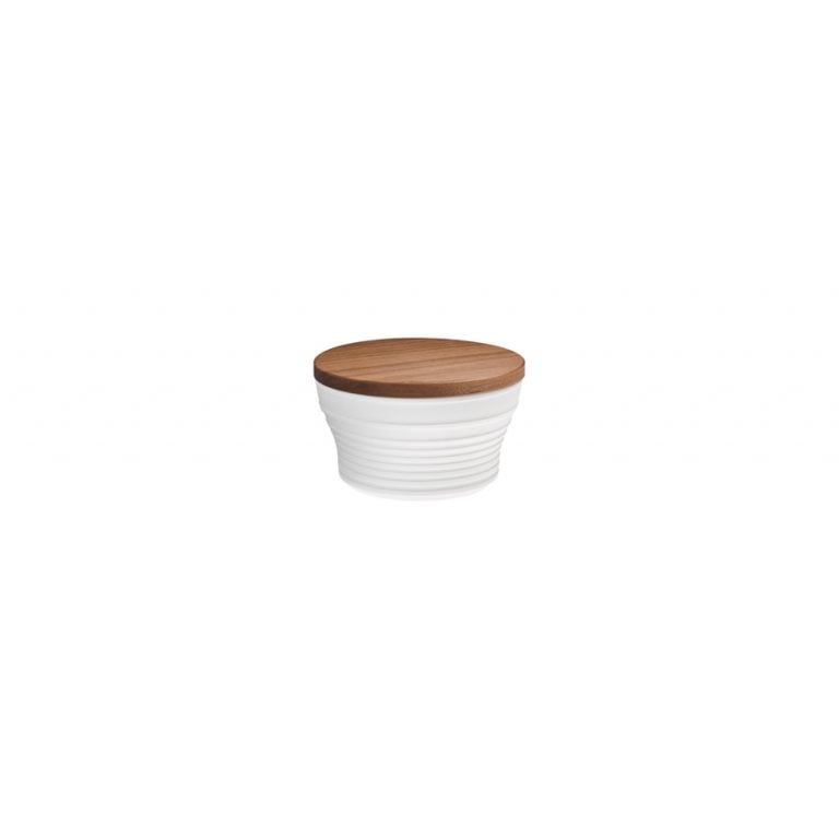 Hering Berlin Pulse Sugar Bowl with Wooden Lid Hering Berlin Pulse Sugar Bowl with Wooden Lid