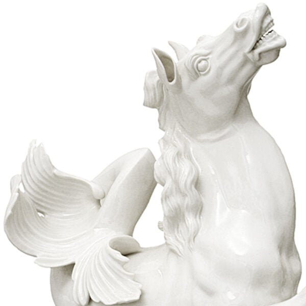 Nymphenburg Porcelain Neptune's Horse with Wave No. 2041a Close Up Nymphenburg Porcelain Neptune's Horse with Wave No. 2041a Close Up