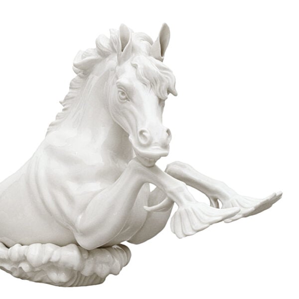 Nymphenburg Porcelain Neptune's Horse with Wave No. 2042a Close Up