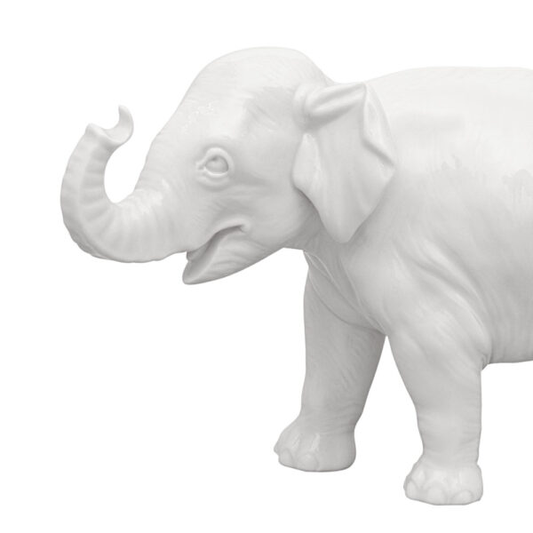 Nymphenburg Young Elephant No. 877a Ivory Glazed Close Up