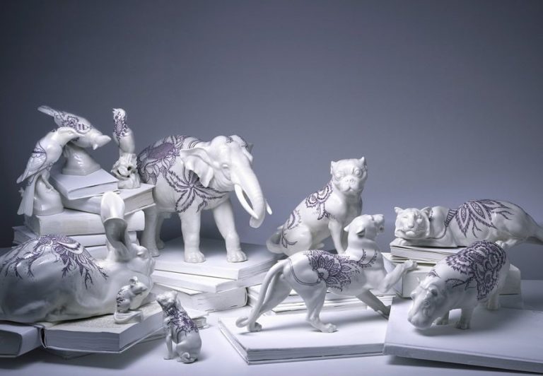Nymphenburg Porcelain with Flowers of Life Décor