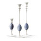 E.R. Butler Biedermeier Candlesticks Satin Silver With Agate Egg