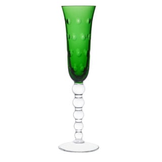 Saint-Louis Bubbles Green Champagne Flute