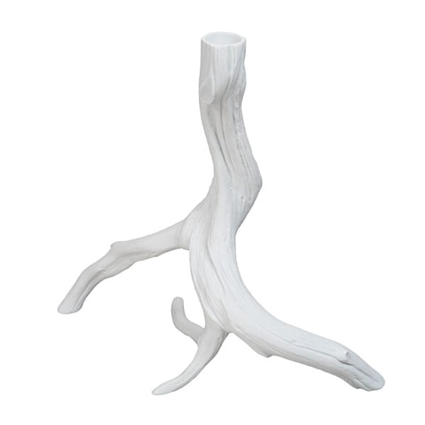Nymphenburg Branch Candlestick White Bisque Large Detail View