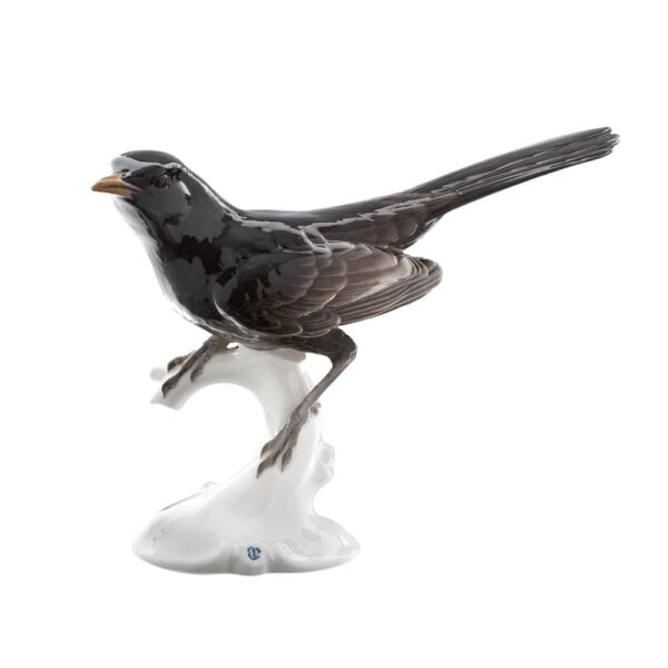 Nymphenburg Porcelain Blackbird Figurine Painted