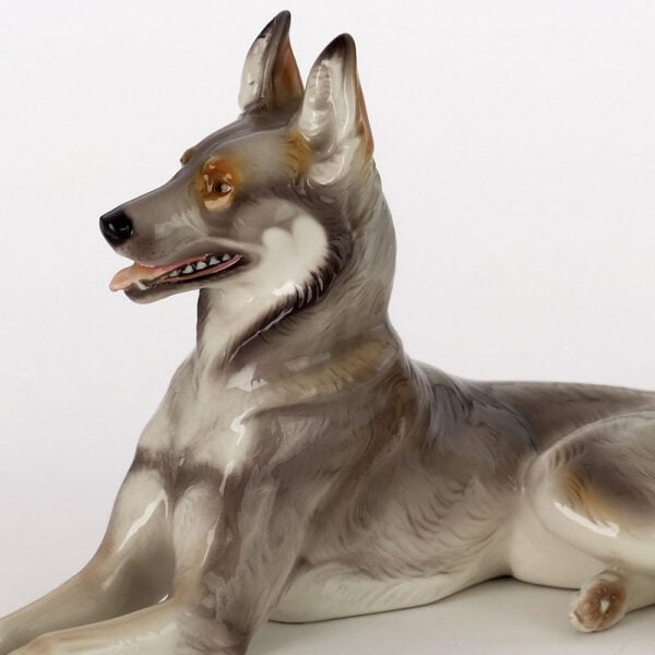 Nymphenburg Porcelain German Shepherd Close Up