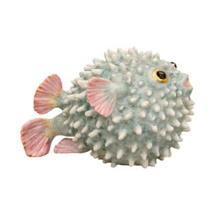 Nymphenburg Porcelain Hedgehog Fish Green