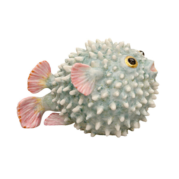 Nymphenburg Porcelain Hedgehog Fish Green