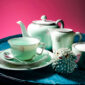 Nymphenburg Porcelain Hedgehog Fish Green With Tea Set