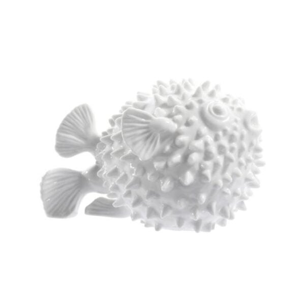 Nymphenburg Porcelain Hedgehog Fish Ivory Glazed
