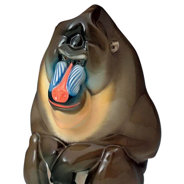 Nymphenburg Porcelain Mandrill Painted Close Up-Porcelain-Mandrill-Painted-Close-Up Nymphenburg Porcelain Mandrill Painted Close Up