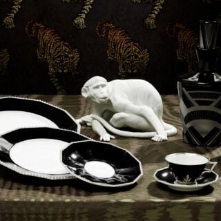 Nymphenburg Porcelain Monkey White Bisque