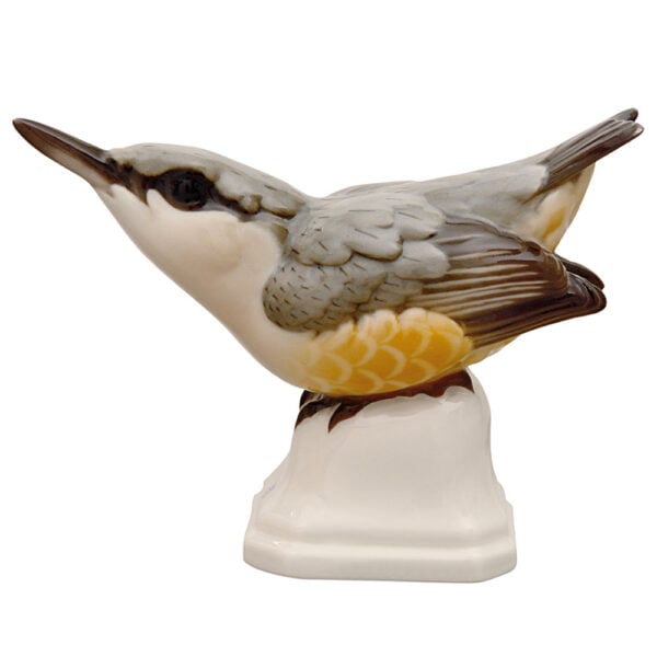 Nymphenburg Porcelain Nuthatch Bird Painted Close Up