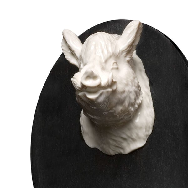 Nymphenburg Porcelain Wild Boar Hunting Trophy Close Up