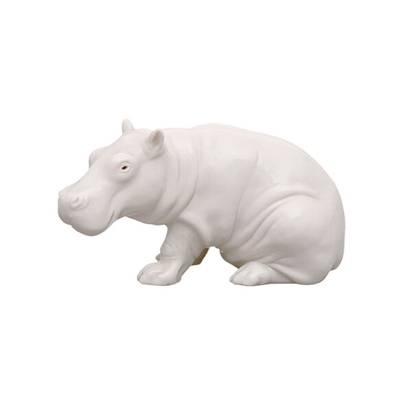 Nymphenburg Porcelain Young Hippopotamus White Bisque