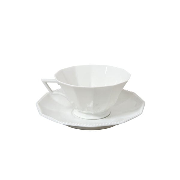 Nymphenburg Symphony White Pearl Tea Cup and Saucer Nymphenburg Symphony White Pearl Tea Cup and Saucer
