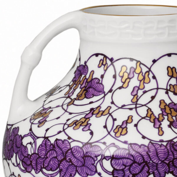 Nymphenburg Violet and Gold Vase Detail View Nymphenburg Violet and Gold Vase Detail View